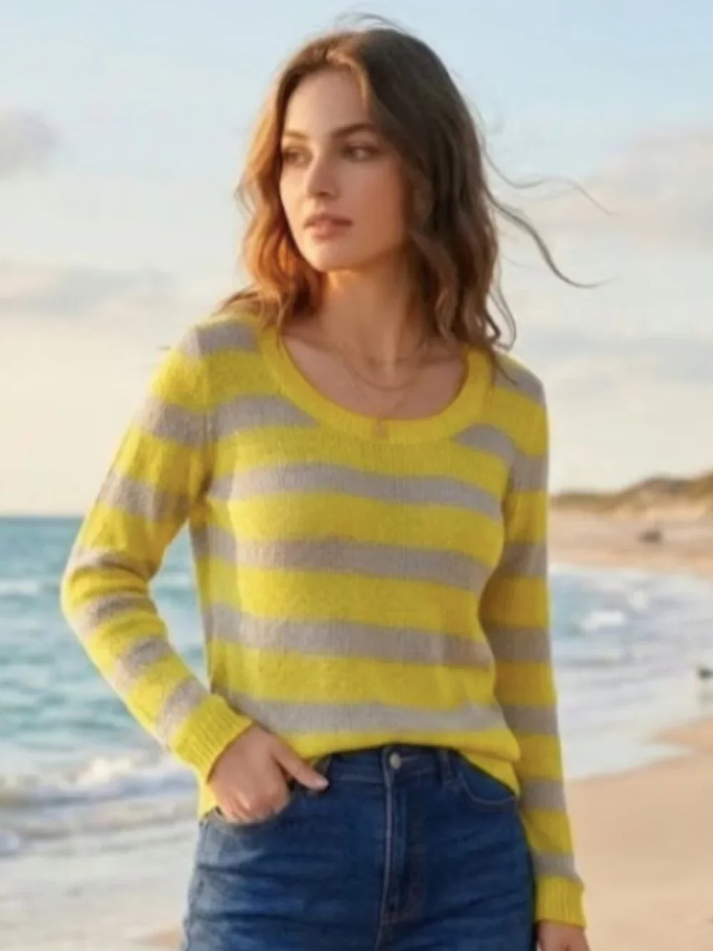 J.Crew Linen Beach Sweater in Stripe
